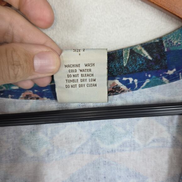 Vintage Chicos Womens Vest XL 2 Blue Pockets Business Western Cowgirl Aztec - Picture 8 of 13